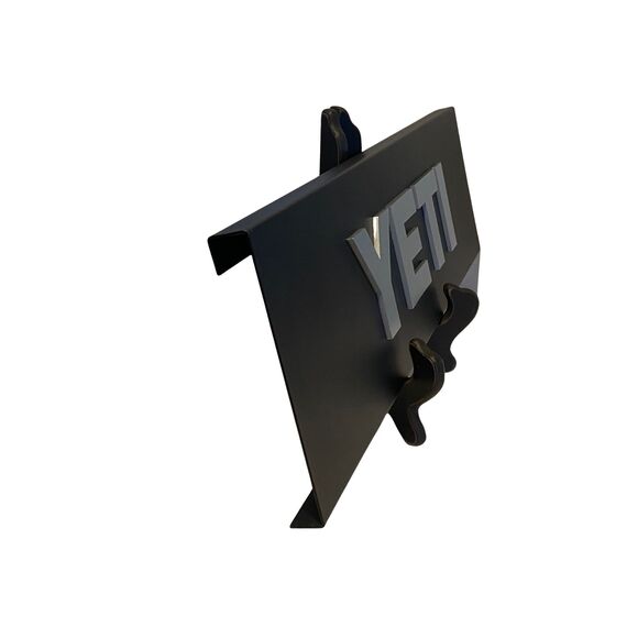 Large Steel YETI Advertising 3D Dealer Display Sign 20” x 6” Black Silver - Picture 4 of 6